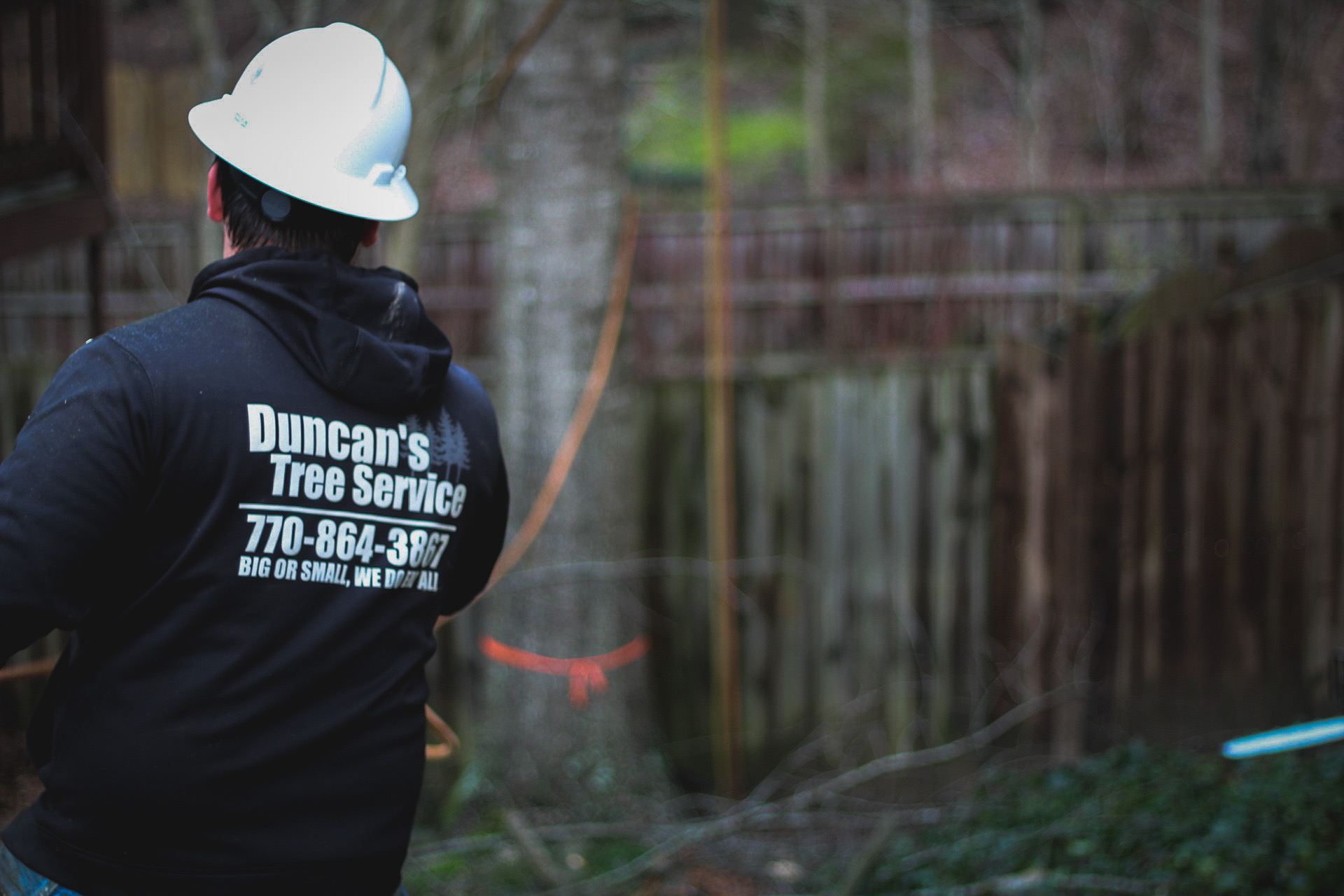 Duncan's Tree Service truck and signage